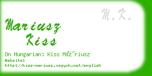 mariusz kiss business card